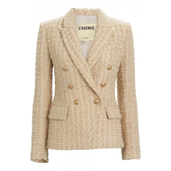 ❤️L'Agence Tweed Kenzie Double Breasted Blazer❤️ - Picture 2 of 3